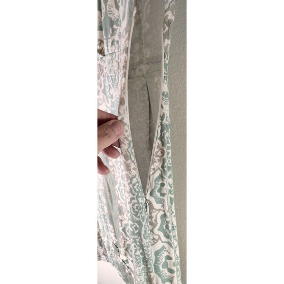 VALYA DRESS M SIDE ZIP CROSS FRONT GREEN RAYON V NECK - Picture 7 of 9